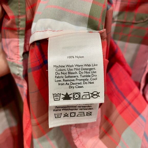 Eddie Bauer Pink Flannel Plaid Shirt - Size: Small - Picture 10 of 10